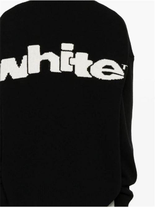 Black/cream white wool knit OFF WHITE | OMHE198F24KNI001100A